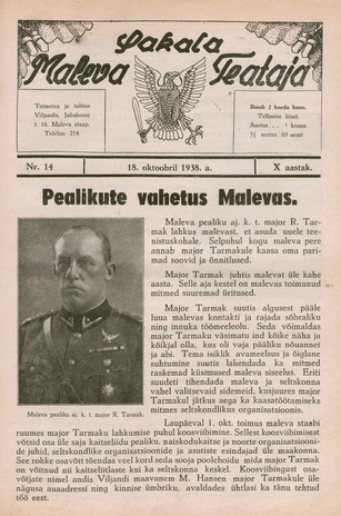 Sakalamaa Maleva Teataja ; 14 1938-10-18