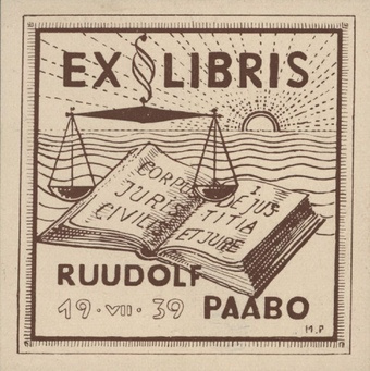 Ex libris Ruudolf Paabo