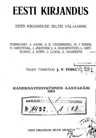 Eesti Kirjandus ; 11 1924