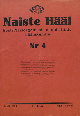 Naiste Hääl ; 4 1929-04