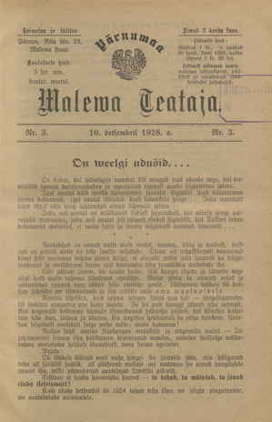 Pärnumaa Maleva Teataja ; 3 1928-12-10