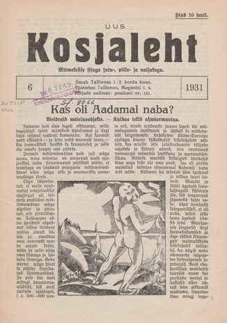 Uus Kosjaleht ; 6 1931