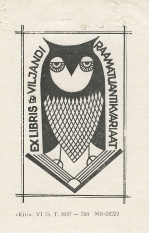 Ex libris Viljandi raamatuantikvariaat 