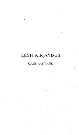 Eesti Kirjandus ; 1 1911