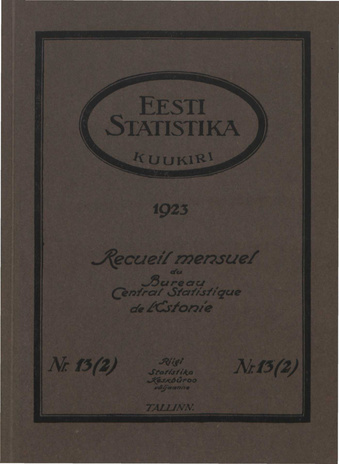 Eesti Statistika : kuukiri ; 13 (2) 1923