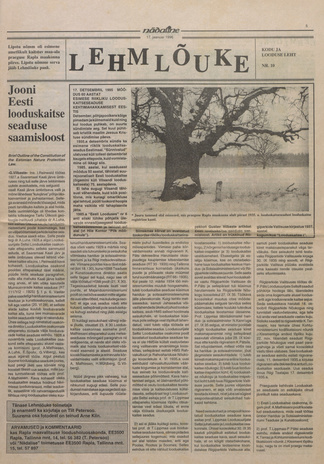Lehmlõuke : looduseleht : [ajalehe Nädaline lisa] ; 10 1996-01-17