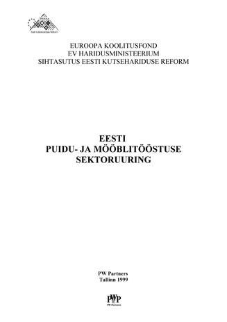 Eesti puidu- ja mööblitööstuse sektoruuring