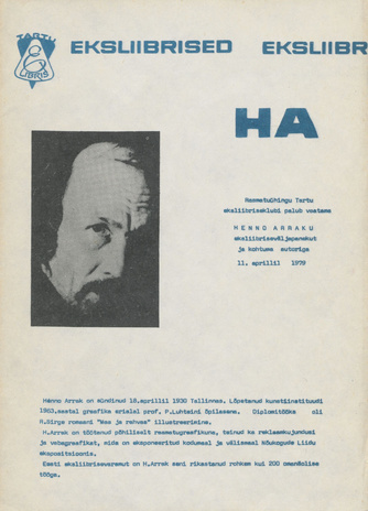 Henno Arrak : eksliibrised, tööde näitus, Tartu, 1979 