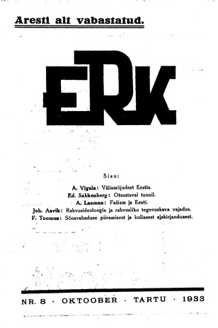 ERK ; 8 1933-10