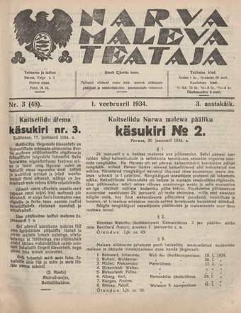 Narva Maleva Teataja ; 3 (48) 1934-02-01