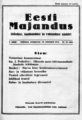Eesti Majandus ; 42 1924-10-28