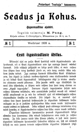 Seadus ja Kohus ; 2 1909-02