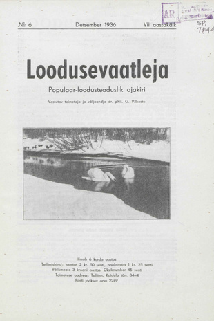 Loodusevaatleja : populaar-loodusteaduslik ajakiri ; 6 1936-12-18