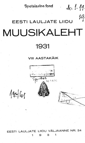 Muusikaleht ; sisukord 1931