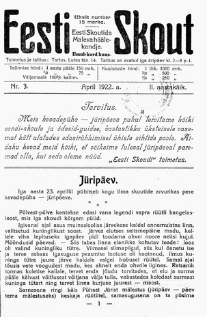 Eesti Skout ; 3 1922-04