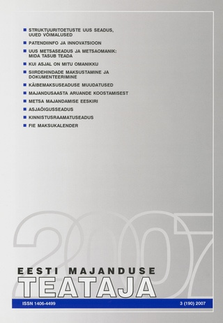 Eesti Majanduse Teataja : majandusajakiri aastast 1991 ; 3 (190) 2007