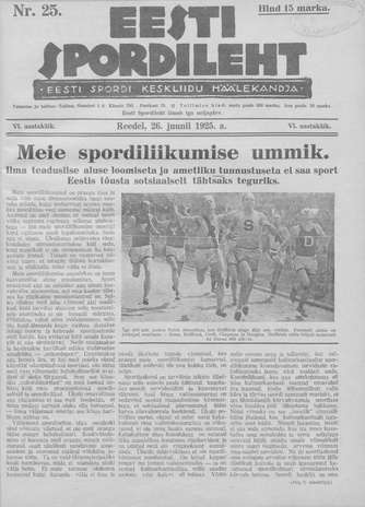 Eesti Spordileht ; 25 1925-06-26