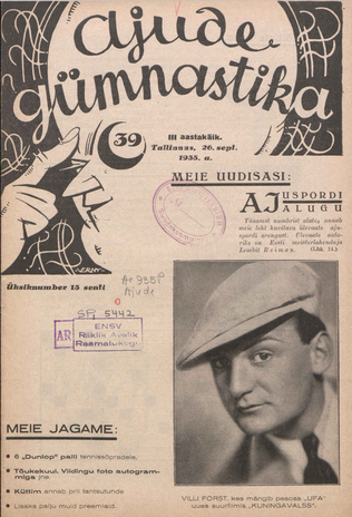 Ajude Gümnastika : ristsõnamõistatuste ajakiri ; 39 1935-09-26