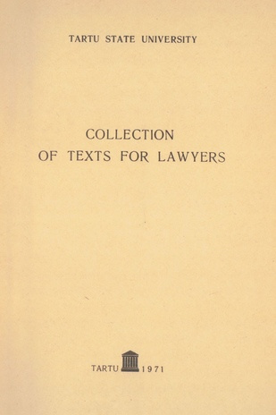 Collection of texts for lawyers 