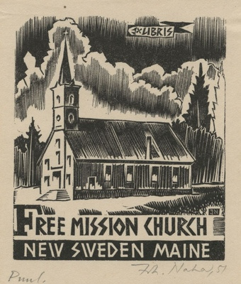 Ex libris free mission church New Sweden Maine 