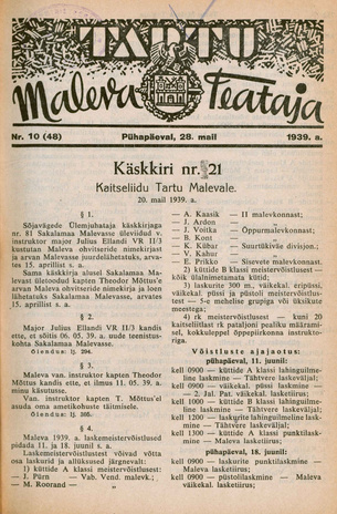 Tartu Maleva Teataja ; 10 (48) 1939-05-28