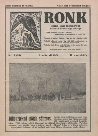 Ronk : perekonna ja noorsoo ajakiri ; 9 (24) 1924-03-01