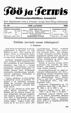 Töö ja Tervis ; 10 1937-10