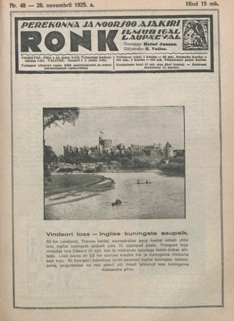 Ronk : perekonna ja noorsoo ajakiri ; 48 1925-11-28