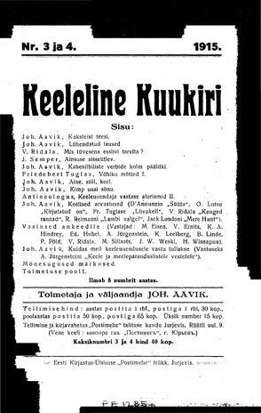 Keeleline Kuukiri ; 3-4 1915