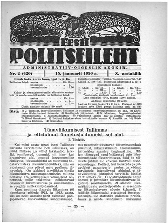Eesti Politseileht ; 2 1930