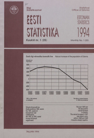 Eesti Statistika Kuukiri = Monthly Bulletin of Estonian Statistics ; 1(25) 1994-02