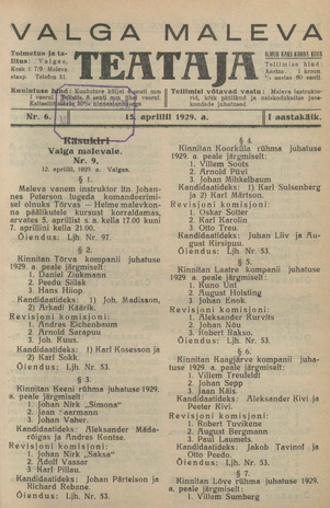 Valga Maleva Teataja ; 6 1929-04-15