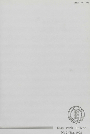 Eesti Pank (Bank of Estonia) : bulletin ; 3 (38) 1998