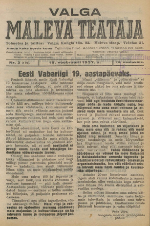 Valga Maleva Teataja ; 3 (176) 1937-02-18