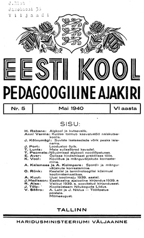 Eesti Kool ; 5 1940-05