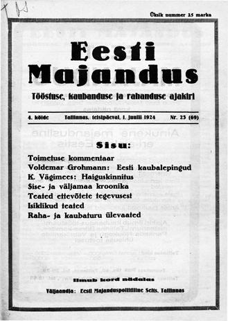 Eesti Majandus ; 25 1924-07-01
