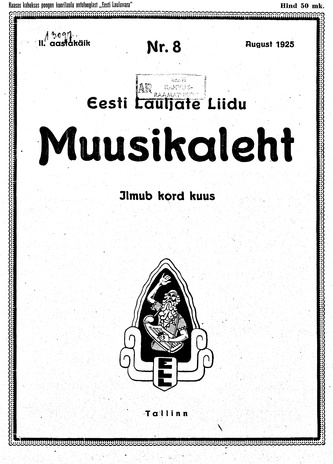 Muusikaleht ; 8 1925-08