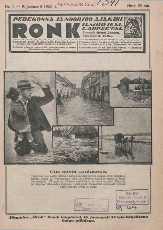 Ronk : perekonna ja noorsoo ajakiri ; 1 1926-01-09