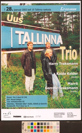 Uus Tallinna Trio : Harry Traksmann, Kaido Kelder, Marrit Gerretz-Traksmann 