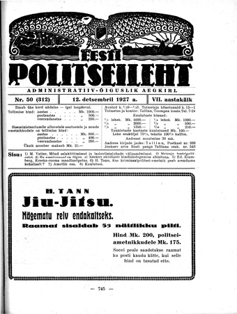 Eesti Politseileht ; 50 1927