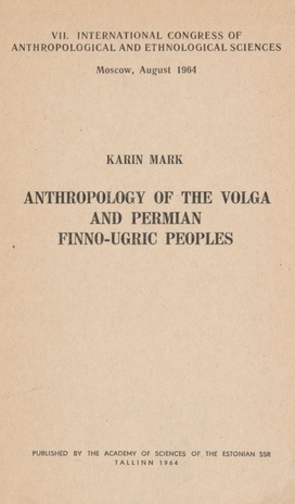 Anthropology of the Volga and Permian Finno-Ugric peoples