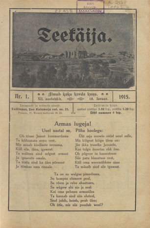 Teekäija : Eesti Baptisti Koguduse Ühenduse häälekandja ; 1 1915-01-10