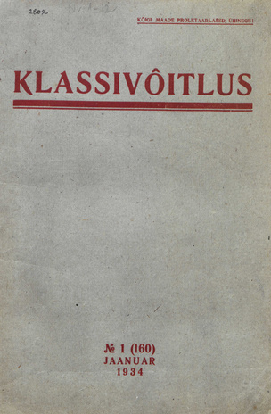 Klassivõitlus ; 1 (160) 1934-01