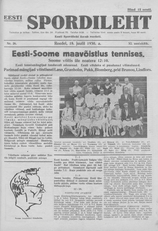 Eesti Spordileht ; 26 1930-07-18