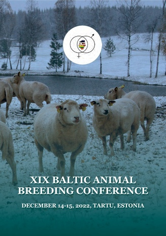 Book of Abstracts XIX Baltic animal breeding conference, December 14-15, 2022, Tartu, Estonia 