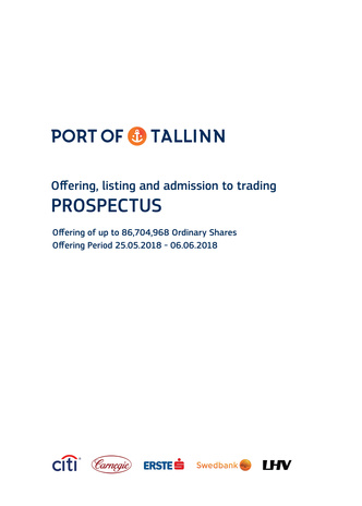Offering, listing and admission to trading prospectus : offering of up to 86,704,968 ordinary shares. Offering period 25.05.2018-06.06.2018 
