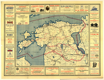 Eesti raudteede kaart 1928. a.