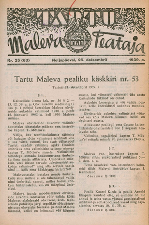 Tartu Maleva Teataja ; 25 (63) 1939-12-28
