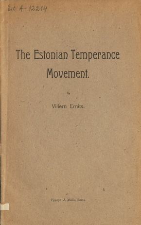 The Estonian temperance movement