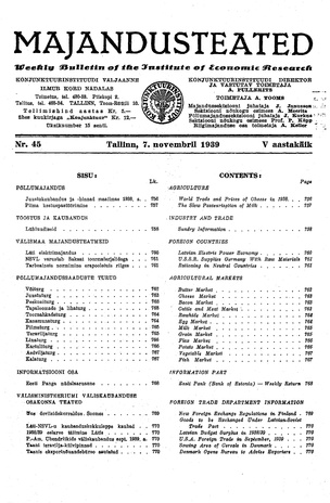 Majandusteated ; 45 1939-11-07